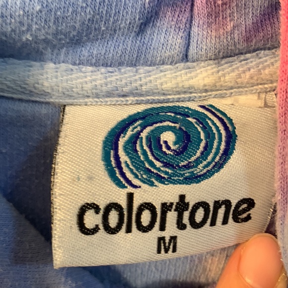Colortone Rainbow Swirl Tie Dye Crew Pullover Hoodie Sweatshirt IGK M - Picture 4 of 7